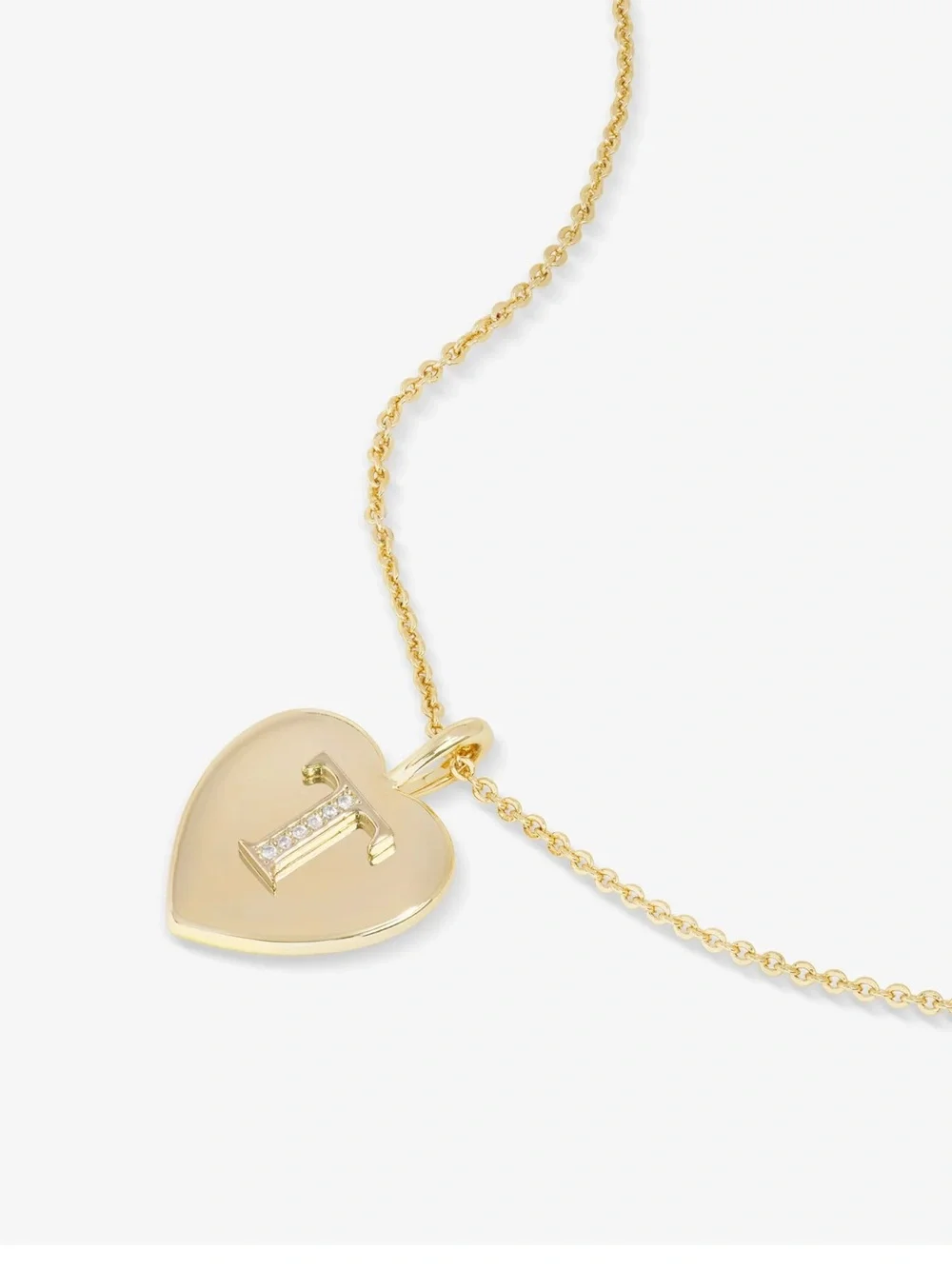 Melinda Maria Gold Heart Initial “T” Pendant Necklace